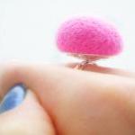 Pastel Pink Ring - Needle Felted Baby Pink Ring